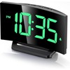Digital Alarm Clock for Bedrooms, Digital Clock with Modern Curved