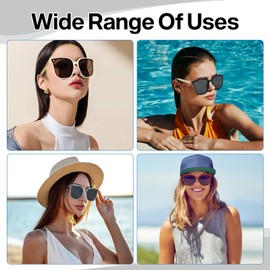 OMCGG 4 Pack Women Sunglasses UV380 Protection Rectangle Vintage Sunglasses with Polarized Plus Size Retro Fashion Summer Chic Accessory for Beach Driving Travel or Daily Wear