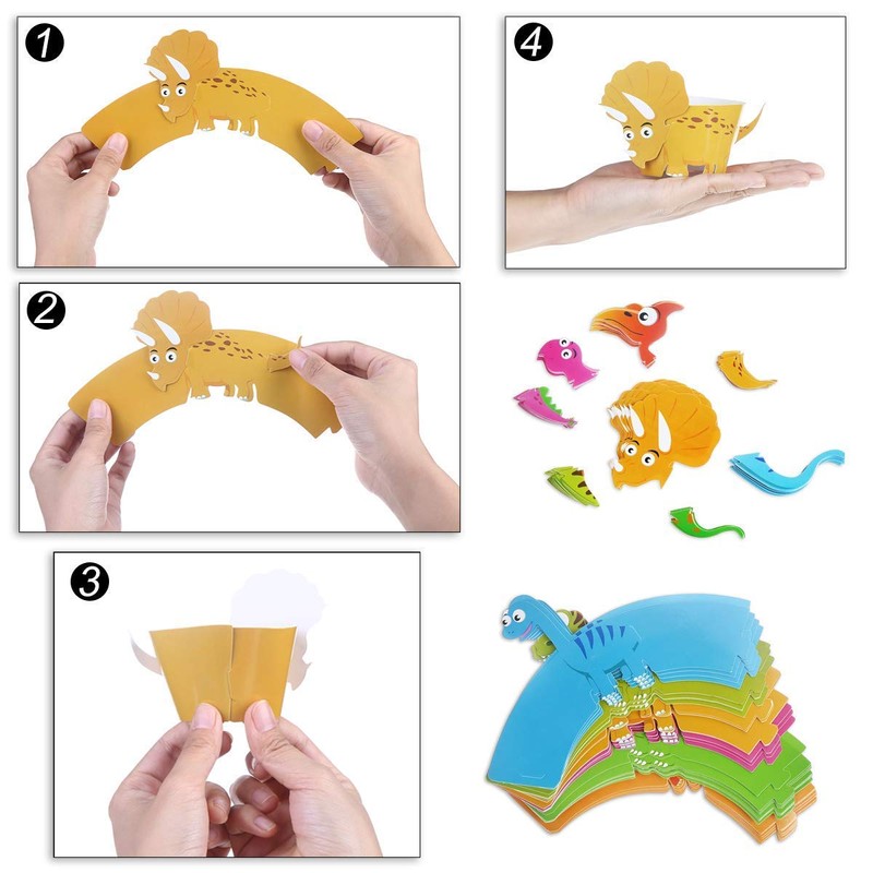 Dinosaur Birthday Party Cupcake Wrappers 48 pcs Kids Birthday Party