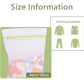 Laundry Net for Washing Machine, Pack of 3, Laundry Net 40 x 50 cm, Laundry Bag with Zip, Mesh Laundry Bag, Reusable Laundry Bag, Washing Machine Mesh Bag for Shirts, Jeans, Sweaters