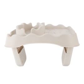 Adjustable Hot Tub Table Tray, Widely Used Drainage Holes Anti Slip Hot Tub Table Tray Anti Slip Rubber for Bathroom (Beige)