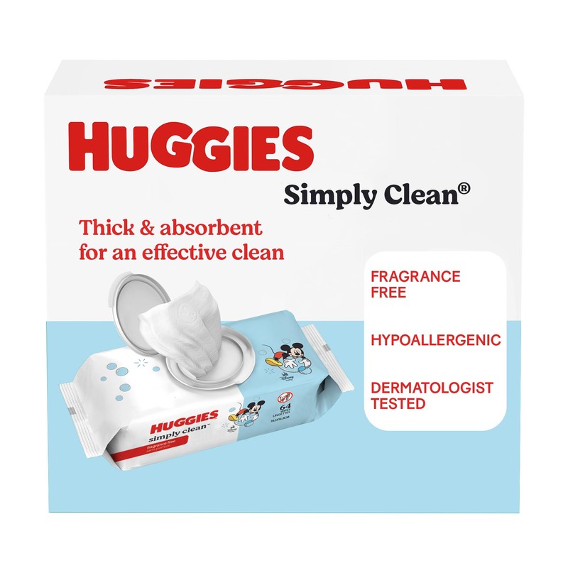Huggies Simply Clean Unscented Baby Diaper Wipes, 1 Flip-Top Pack