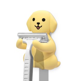 Gkodw Razor Holder for Shower, Cute Dog Safety Razor Stand for Women Men, Funny Shaver Holder for Friend Sister, Razor Hanger for Family, Towel Squeegee Shaver Hooks for Bathrooms Wall B