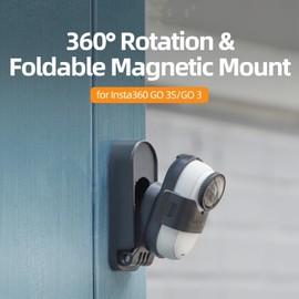 Magnetic Camera Mount for Insta360 GO3/GO3S – 360° Rotatable Bracket Holder with Foldable Stand & Versatile Base, Flexible Mounting for Creative Filming, Vlogging, POV Shots & Travel
