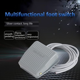 WANGCL 2Pcs TFS-201 Pedal Switch,Momentary Foot Pedal Switch AC250V 10A SPDT NO NC Foot Operated Pedal Controller for CNC Industrial with Anti-Skid Rubber Surface