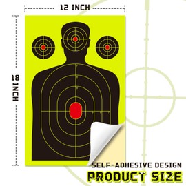 Targets for Shooting Range, 12" x 18", Self-Adhesive Paper Targets for Shooting with Timely Feedback for Gun Rifle Pistol Indoor Outdoor