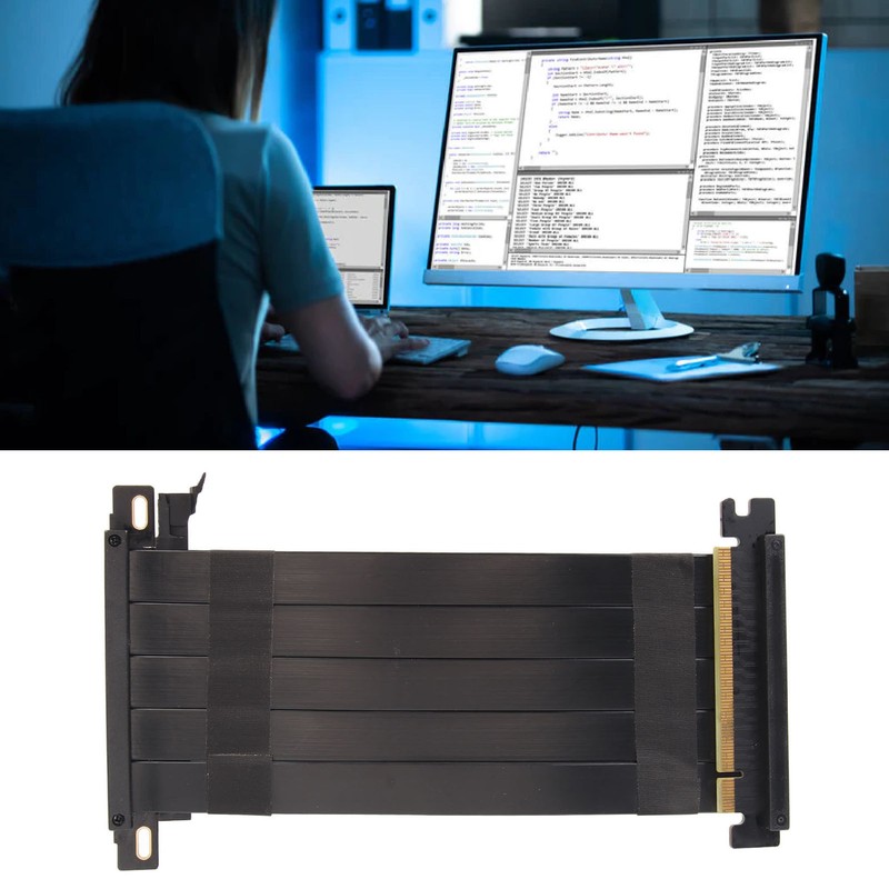 PCIE 4.0 X16 Riser Cable High Speed Flexible Double Sided