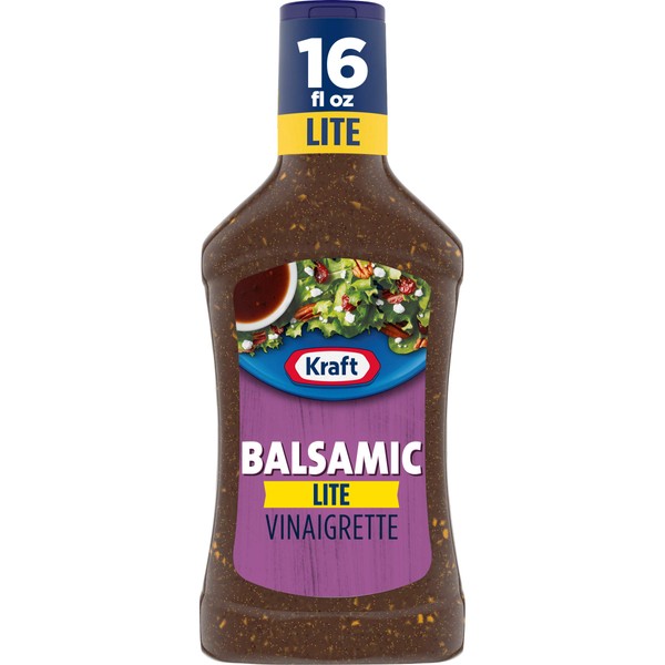 Kraft Balsamic Vinaigrette Lite Dressing (16 fl oz Bottles, Pack of 6)