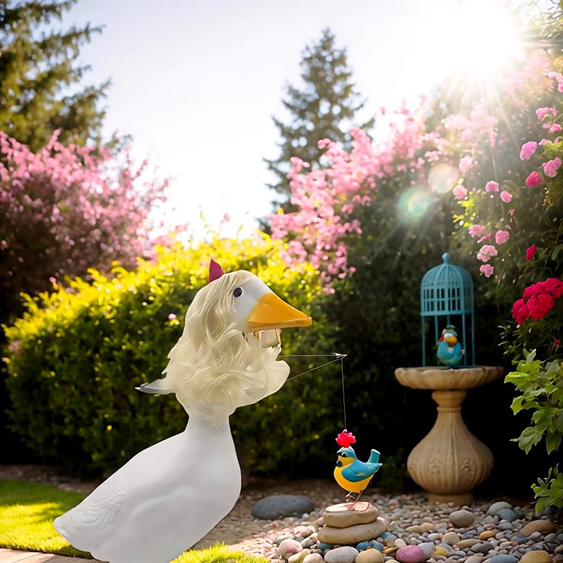 3 Pcs Porch Goose Wigs Hair-Cute Lawn Garden Goose Braid