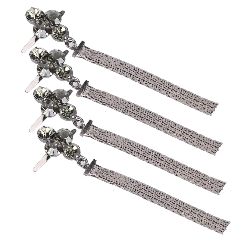 4Pcs Shoe Clips 4 Diamond Tassel Claw Chain Women's Boots