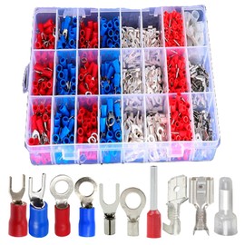 S.fields.inc Crimp Terminal Set 1000 Pcs Wire Connector Connector Connector Kit Crimping Pliers Y Shape Round Terminal R Shape (No Pliers)
