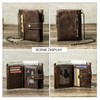 [Contacts] Crazy Horse Oil Leather RFID Anti-Theft Zipper Zipper Multi-septum