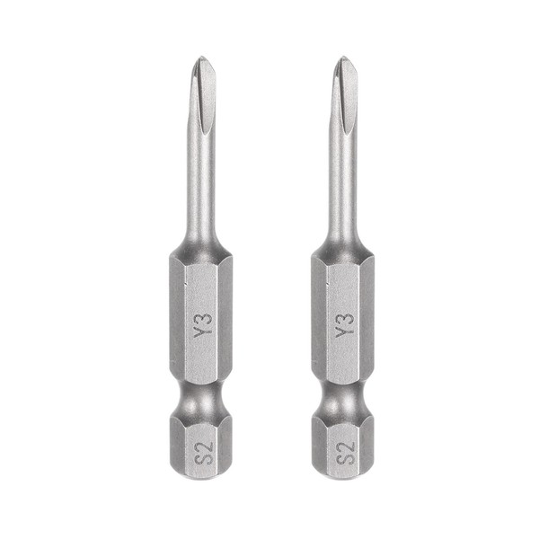 HARFINGTON 2pcs Y Shape Screwdriver Bits 1/4" Hex Shank S2