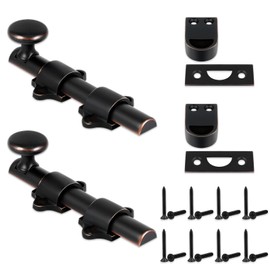 Tandefio 2 Pcs Dutch Door Bolt 4 Inch Heavy Duty Solid Brass Slide Bolt Latch Door Hardware Locks, Attic Latch for Dutch Sliding Barn(Bronze)