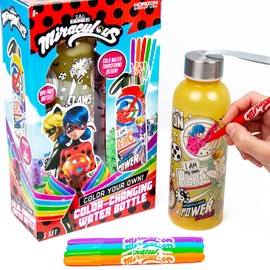 Horizon Group USA Miraculous Create Your Own Color-Changing Water Bottle – Color Your Own Water Bottle – Ages 6+
