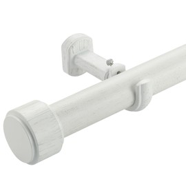 Lwiiom Heavy Duty Curtain Rods,1 1/4" Large Diameter Premium Nonadjustable Curtain Rod,96in/8ft Custom Window Treatment Rods with Durable Aluminum Brackets and End Caps,White Finish