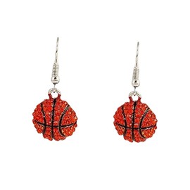 Classic Baseball Cubic Zirconia Basketball Volleyball Rugby Football Sports Earrings Shiny Crystal Unique Rhinestone Stud Drop Earrings for Women Men-4