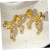BESPORTBLE 2 Pairs Gold Bowknot Earrings for Women Teens Stylish