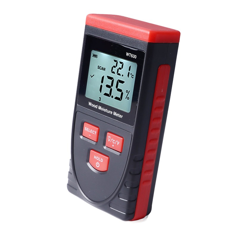 Wood Moisture Meter High Accuracy Non Destructive Backlit Display Wood