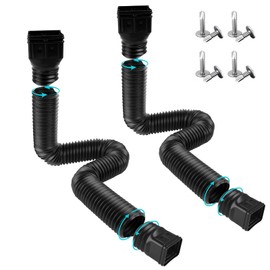 Vantency Rain Gutter Downspout Extensions, Flexible Gutter Connector Rainwater Drainage, Extendable from 21 to 60 Inches, Drain Pipe Connector Extendable for Most Residential Downspouts (Black 2 pack)