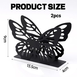 Counius Napkin Holder, Pack of 2 Napkin Holders, Black, Napkin Dispenser for Tables, Napkin Stand, Freestanding Metal, for Table Decoration in Restaurant, Cafe, Hotel or Kitchen (Black)