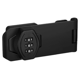 Cabinet Password Locks 4-Inch Door Combination Hasp Lock Shed Lock Security Rotate Bolt Gate Latch for Kitchen Drawers Cabinets Cupboard Office File Cabinet(Black)