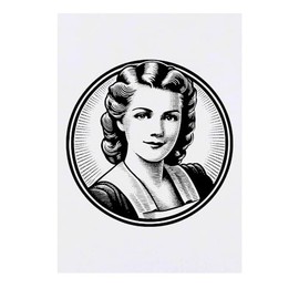 'Vintage Style Woman Portrait' Temporary Tattoo - Water Resistant, Skin-Safe, Non-Toxic Transfer (TO00070371)