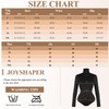Joyshaper Women's Bodysuit, Long Sleeve Elegant Bodysuit, Stand-Up Collar Top,