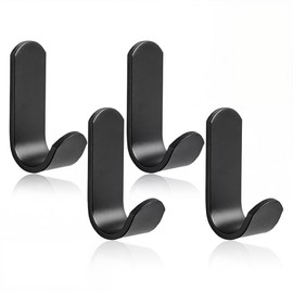 4 Stück kleiderhaken selbstklebend Wandhaken Edelstahl Handtuchhaken Ohne Bohren Garderobe Haken Klebende Wandhaken zum Aufhängen für Handtuch Schlüssel, J-förmig Haken mit Nagelfreiem Kleber