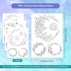 GLOBLELAND 4 Sheets Flower Leaf Wreath Pattern, Water Soluble Hand