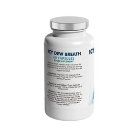 ICY Dew Breath Freshening 60 Capsules - Stop Bad Breath & Halitosis - Clean Mouth & Fresh Breath - 24 Hour Protection