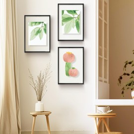 Golden State Art, 12x18 Floating Picture Frame Aluminum, Tempered Clear Glass Displays Any Size Photo Up to 12 x 18, for Home or Gallery Decoration (Black, 3 Pack)