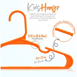 Utopia Home 60 Pack Kids Hangers - 11.5 Inch Plastic Baby Hangers for Closet - Childrens Hangers for Clothes & Infant Hangers for Closet - Ideal for Everyday Standard Use (Orange)