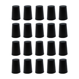 ANMOO 20 Pieces Tapered Plug Bung 16mm to 20mm Solid Test Tube Black Rubber Stoppers for Lab Home