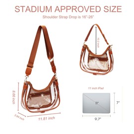 Clear Shoulder Bag for Women – Stadium-Approved Cute Hobo Tote, Crossbody Handbag & Mini Clutch Purse