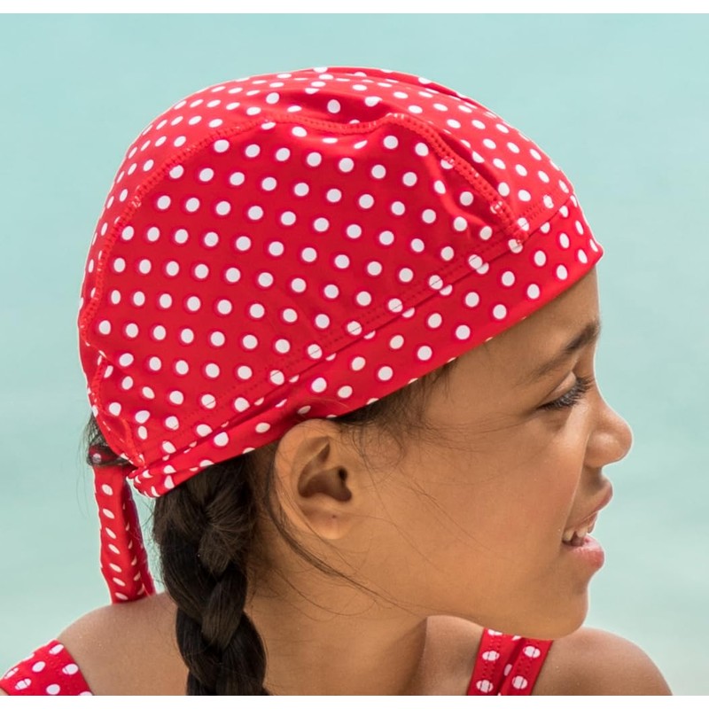 Playshoes Girl's UV Sun Protection Polka Dot Swim Headscarf Cap,