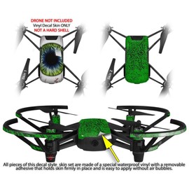 Skin Decal Wrap 2 Pack for DJI Ryze Tello Drone Eyeball Blue Green Drone NOT Included