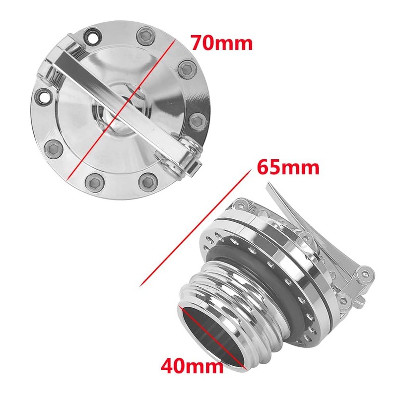 HIYOYO Motorcycle Chrome Quick Release Fuel Gas Tank Oil Cap