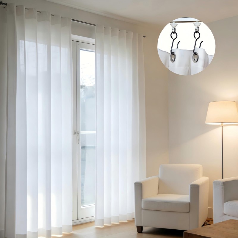 CNglam Metal Curtain Track Hooks S Shaped Drape Wire Hooks