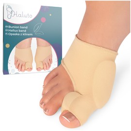 HALUTO Pack of 2 Hallux Valgus Correction Bandage - Toe Separator Hallux Valgus - Toe Separator Large Toe - Hallux Valgus Socks with Gel Protection