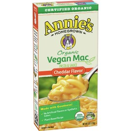 Annie's Organic Cheddar Vegan Mac Box 6 Ounce (Pack of 12)
