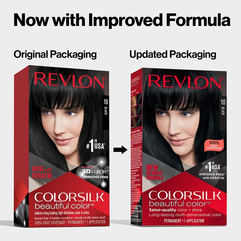 Revlon Colorsilk Beautiful Color Permanent Hair Color, Long-Lasting High-Definition Color,