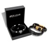 SERASAR Mens Bracelets 20cm Gold Gift-Box Genuine-Leather Cowhide Braided Adjust-Able