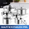 Aufranc 10-Piece Pots and Pans Set, Stainless Steel Cookware Set-