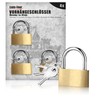 com-four® 4x Padlock made of brass - Padlock with 2