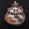 Two Fishes Incense Holders Ceramic Backflow Incense Burner Purple Clay