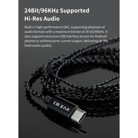 Kinboofi ZS10 Pro USB C in Ear Monitor IEM Earphone Cable,KBEAR Type-c IEM Cable,4N high-Purity ofc Silver-Plated Upgrade Earphones Wire for ZSN PRO X/AS24/EDX PRO/Csator (USB C-2PIN, Dark, with Mic)