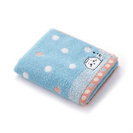 Chiikawa 41-1092130 Bath Face Towel, Blue, Pile, Cute, Approx. 13.4 x 31.5 inches (34 x 80 cm)