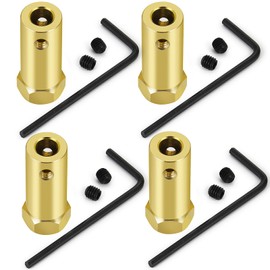 WEFEINO 4Pcs Hex Coupler 6mm Lengthen Brass Wheels Shaft Motor Coupling Flexible Connector for RC Car Upgrades (6mm)