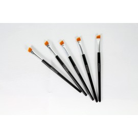 Makki 5 Slanted Stiff but flexible Tip Brush Applicators for Eyelash tint & Eye Brow tinting and lash perm curl